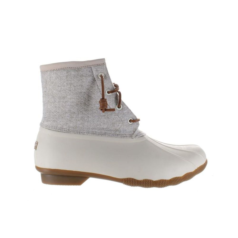 Sperry Top Sider Womens Saltwater Wool Linen White Rainboots Size 12 Medium (B,